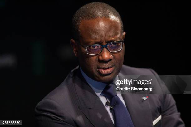Tidjane Thiam, chief executive officer of Credit Suisse Group AG, pauses during an interview at the European Capital Markets at Bloomberg's European...