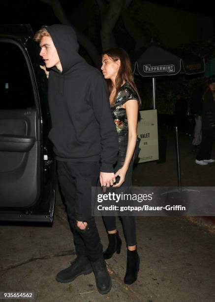 Presley Gerber and Charlotte D'Alessio are seen on March 21, 2018 in Los Angeles, California.