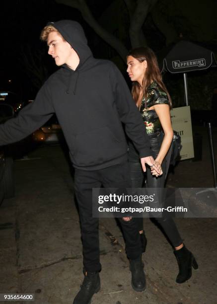 Presley Gerber and Charlotte D'Alessio are seen on March 21, 2018 in Los Angeles, California.