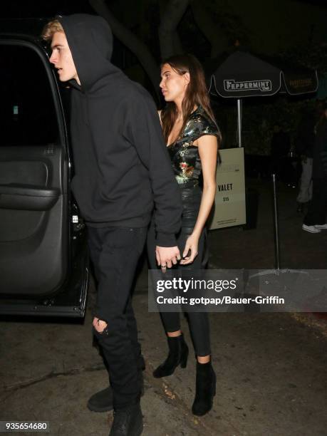 Presley Gerber and Charlotte D'Alessio are seen on March 21, 2018 in Los Angeles, California.