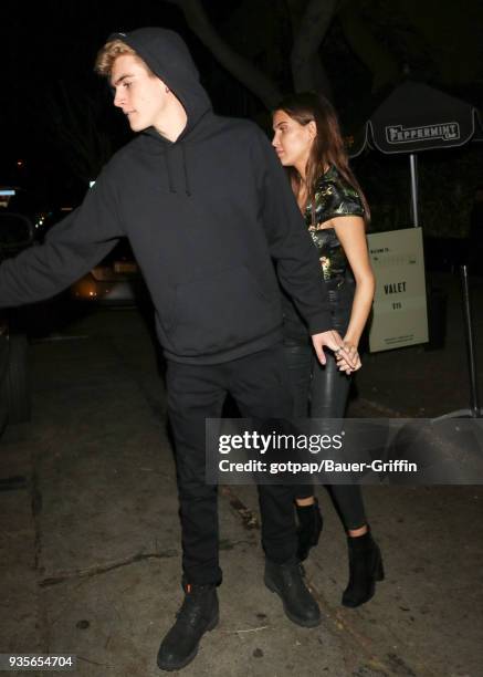 Presley Gerber and Charlotte D'Alessio are seen on March 21, 2018 in Los Angeles, California.