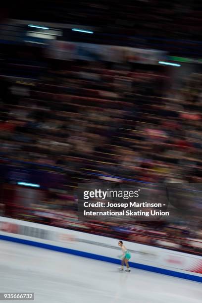 Dabin Choi of Korea competes in the Ladies Short Program during day one of the World Figure Skating Championships at Mediolanum Forum on March 21,...