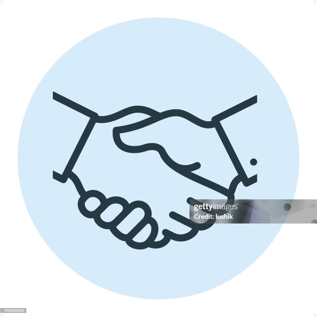 Business Handshake - icône parfaite seule ligne Pixel