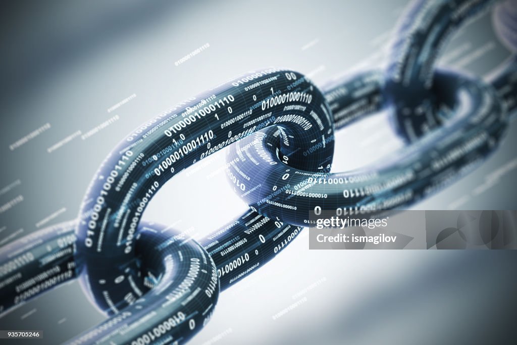 Diagonal Chain A Blockchain Concept Gray Closeup High-Res Stock Photo ...