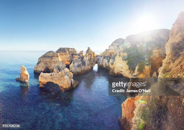 cliff formations of ponta da piedade, algarve, portugal - ponta da piedade stock pictures, royalty-free photos & images
