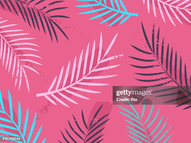 ilustraciones, imágenes clip art, dibujos animados e iconos de stock de fondo de follaje de hoja tropical - tropical pattern