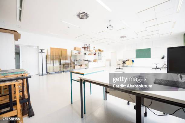 contemporary empty school art classroom, europe - nova gorica stock pictures, royalty-free photos & images