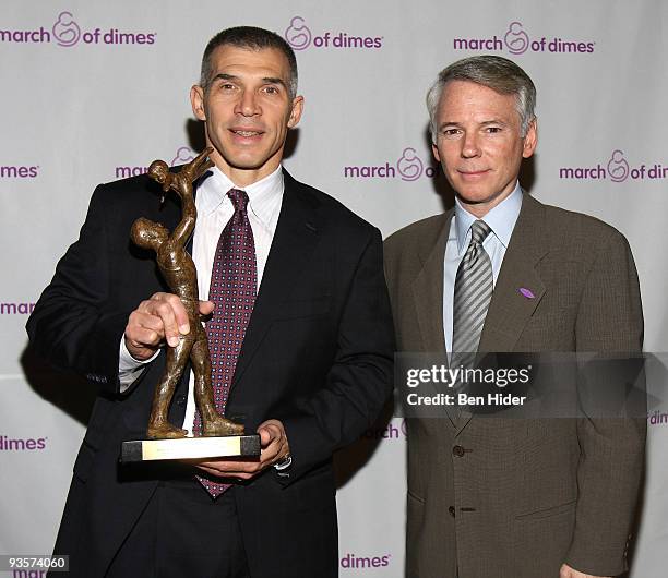 Sportsman of the Year Joe Girardi and Sean McManus, President, CBS News and Sports attend the March of Dimes' Sportman and Sportswoman of the Year...