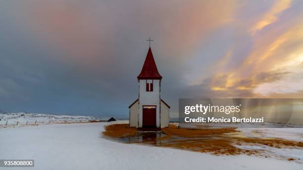 hellnar white church - hellnar stock pictures, royalty-free photos & images