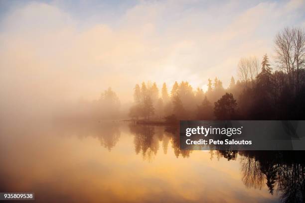 puget sound at sunset, bainbridge, washington, usa - kitsap county washington state stock pictures, royalty-free photos & images