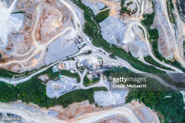 aerial view of a mining center. - mining from above stock-fotos und bilder
