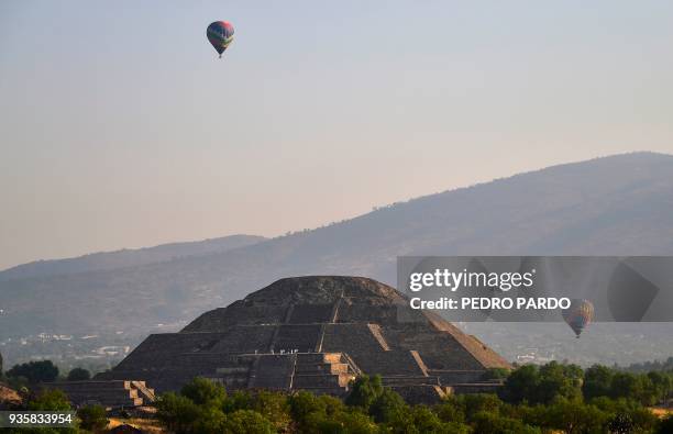 Picture of the Pyramid of the Moon at the archaeological site of Teotihuacan, in the municipality of Teotihuacan, northeast of Mexico City, taken on...