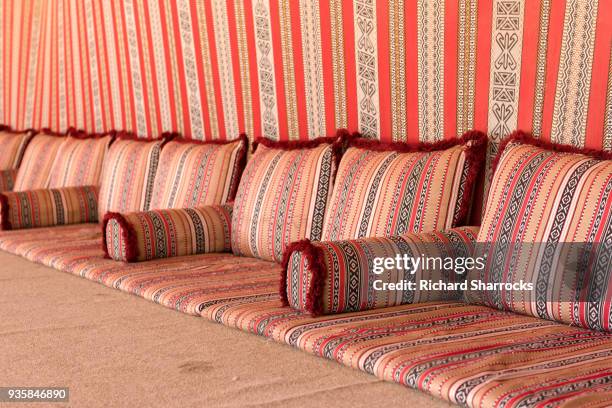 arabic tent interior, abu dhabi, uae - arabian tent stock pictures, royalty-free photos & images