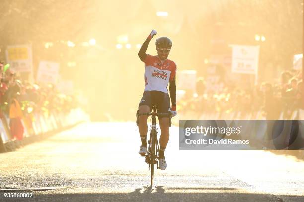 Arrival / Thomas De Gendt of Belgium and Team Lotto Soudal / Celebration / during the 98th Volta Ciclista a Catalunya 2018, Stage 3 a 153km stage...