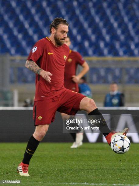 Daniele De Rossi during the Champions League football match A.S. Roma vs Shakhtar Donetsk at the Olympic Stadium in Rome, on march 13, 2018.