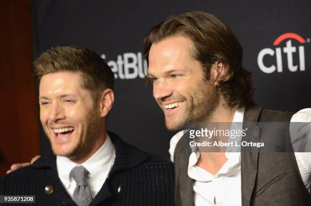 Actors Jensen Ackles and Jared Padalecki attend The Paley Center For Media's 35th Annual PaleyFest Los Angeles - "Supernatural" held at Dolby Theatre...