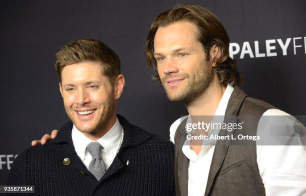 Actors Jensen Ackles and Jared Padalecki attend The Paley Center For Media's 35th Annual PaleyFest Los Angeles - "Supernatural" held at Dolby Theatre...