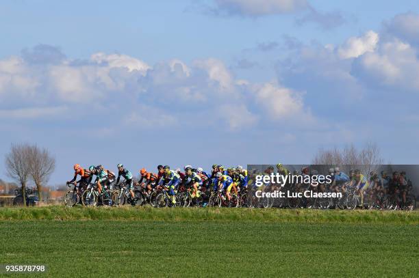 Landscape / Peloton / during the 42nd 3 Days De Panne 2018 a 202,4km race from Brugge to De Panne on March 21, 2018 in De Panne, Belgium.