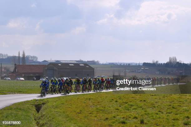 Landscape / Peloton / during the 42nd 3 Days De Panne 2018 a 202,4km race from Brugge to De Panne on March 21, 2018 in De Panne, Belgium.