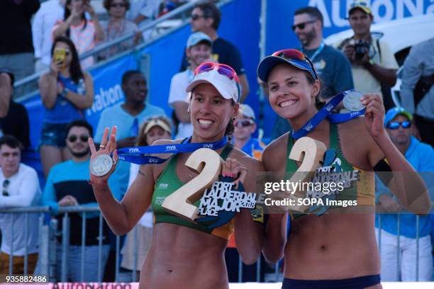 Taiana de Souza Lima & Carolina Horta Maximo of Brazil got 2nd place after losing 2 set for 0 to their countrymen in the final of the Beach...