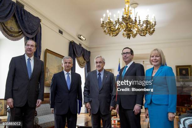 David Malpass, under secretary for international affairs at the U.S. Department of Treasury, from left, Felipe Larrain, Chile's finance minister,...