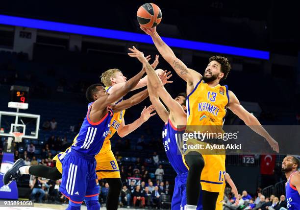 Anthony Gill, #13 of Khimki Moscow Region in action during the 2017/2018 Turkish Airlines EuroLeague Regular Season Round 27 game between Anadolu...