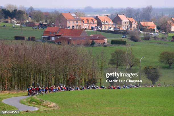 Landscape / Peloton / Village / during the 42nd 3 Days De Panne 2018 a 202,4km race from Brugge to De Panne on March 21, 2018 in De Panne, Belgium.