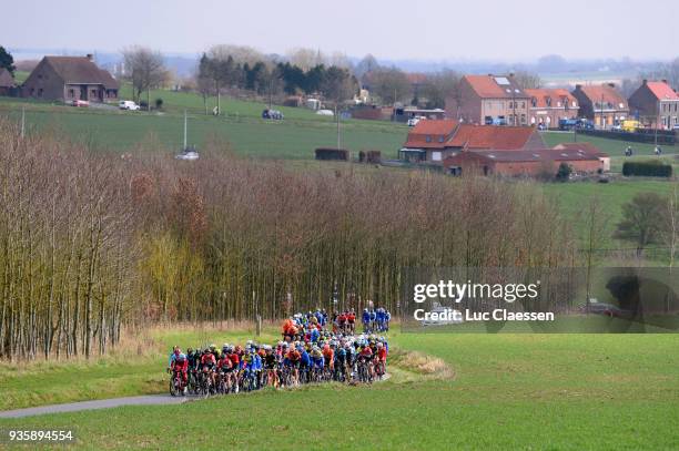 Landscape / Peloton / Village / during the 42nd 3 Days De Panne 2018 a 202,4km race from Brugge to De Panne on March 21, 2018 in De Panne, Belgium.