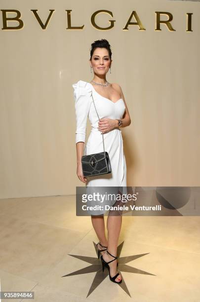 Giorgia Surina attends Bvlgari Cocktail Party At Baselworld 2018 on March 21, 2018 in Basel, Switzerland.