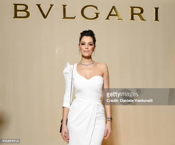 Giorgia Surina attends Bvlgari Cocktail Party At Baselworld 2018 on March 21, 2018 in Basel, Switzerland.