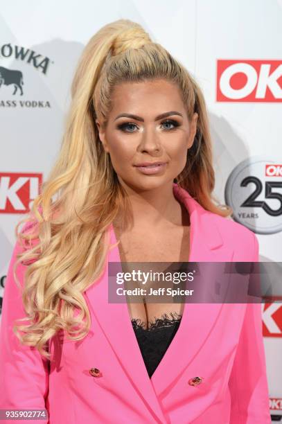 Nicola McLean attends OK! Magazine's 25th Anniversary Party at The View from The Shard on March 21, 2018 in London, England.