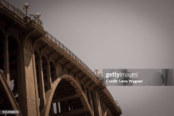 bridge architecture with street lamps - pasadena los angeles stock pictures, royalty-free photos & images