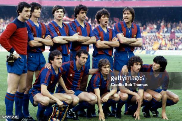 Barcelona, winners of the European Cup Winners Cup Final against Standard Liege held at the Nou Camp Stadium, Barcelona on 12th May 1982. Barcelona...