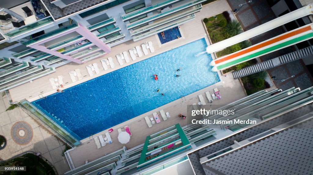 Resort pool aerial view