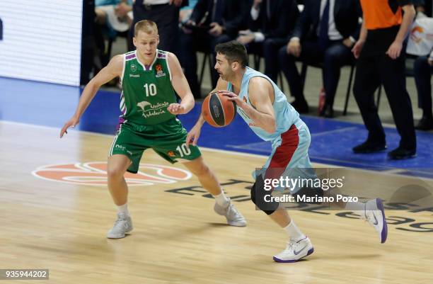 Juan Carlos Navarro, #11 of FC Barcelona Lassa in action during the 2017/2018 Turkish Airlines EuroLeague Regular Season Round 27 game between...