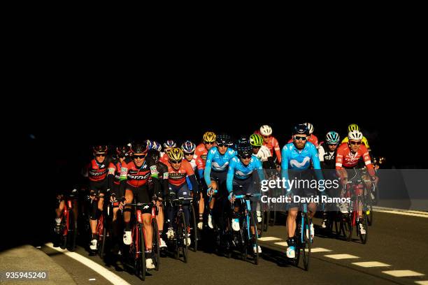 The peloton head up the Coll de Collabos during the 98th Volta Ciclista a Catalunya 2018, Stage 3 a 153km stage from Sant Cugat Del Valles to...
