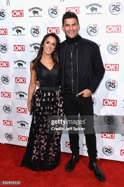 Janette Manrara and Aljaz Skorjanec attend OK! Magazine's 25th Anniversary Party at The View from The Shard on March 21, 2018 in London, England.