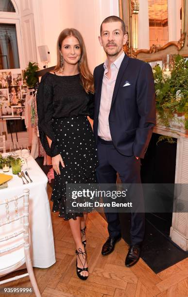 Millie Mackintosh and Alex Williamson attend the House of Fraser SS18 launch dinner at One Belgravia on March 21, 2018 in London, England.