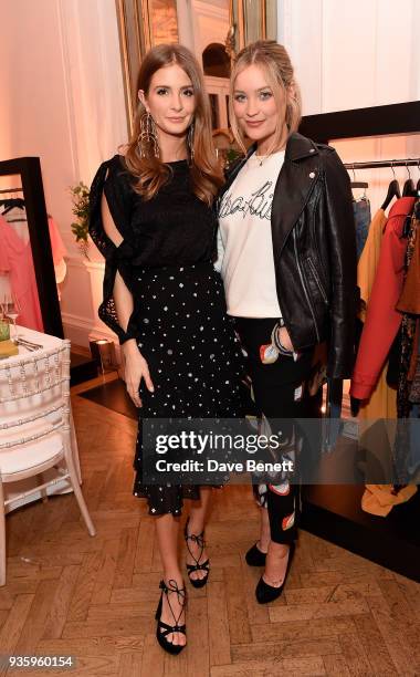 Millie Mackintosh and Laura Whitmore attend the House of Fraser SS18 launch dinner at One Belgravia on March 21, 2018 in London, England.