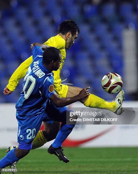 Villarreal's Giuseppe Rossi scores a goal against Levski Sofia during their UEFA Europa League group G football match in Sofia on December 2, 2009....