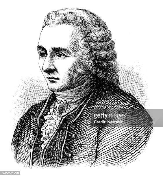 jean-jacques rousseau ( 28 june 1712 – 2 july 1778) was a genevan philosopher, writer, and composer of the 18th century, mainly active in france. - jean jacques rousseau stock illustrations