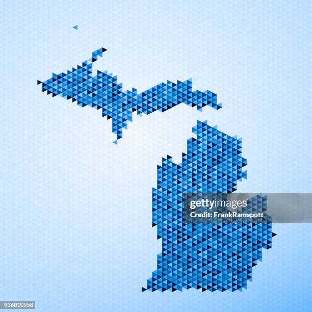 Michigan Map Triangle Pattern Blue High-Res Vector Graphic - Getty Images