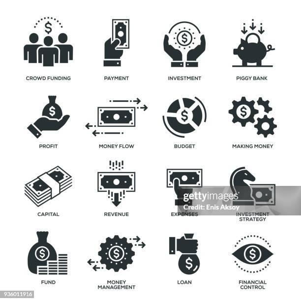 finance icons - cashflow stock illustrations