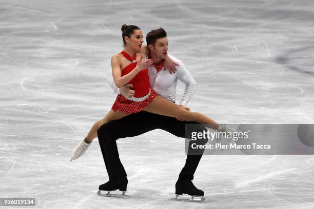 Valentina Marchei and Ondrej Hotarek of Italy compete during the Pair Skating Short Program on day one of the World Figure Skating Championships at...