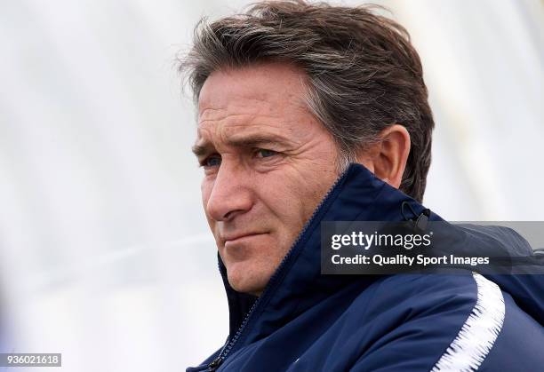 Philippe Montanier, Manager of France looks on prior to the international friendly match between France U20 and USA U20 at Pinatar Arena on March 21,...