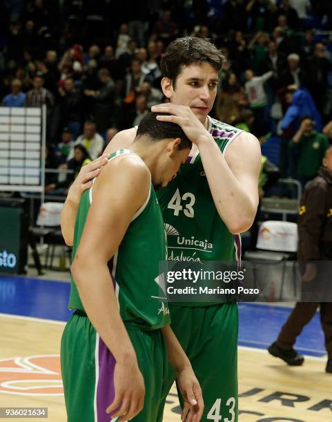 Carlos Suarez, #43 of Unicaja Malaga in action during the 2017/2018 Turkish Airlines EuroLeague Regular Season Round 27 game between Unicaja Malaga...