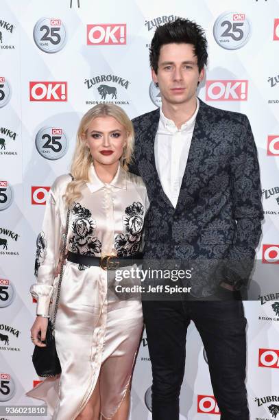 Lucy Fallon and Tom Leech attend OK! Magazine's 25th Anniversary Party at The View from The Shard on March 21, 2018 in London, England.