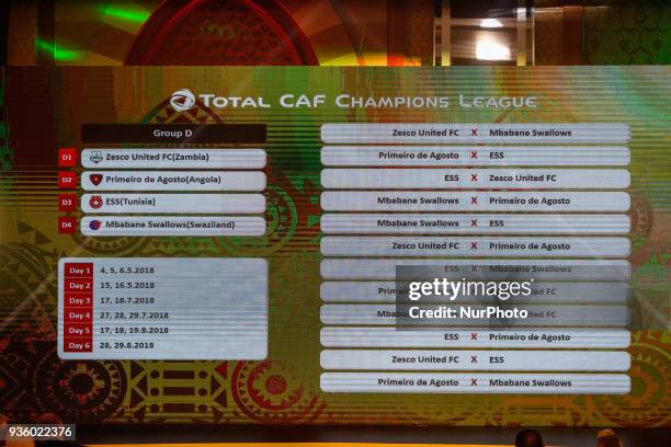 The draw of the group stage of Total CAF Champions League and 2nd 1/16th round of the Total CAF Confederation Cup conduct on Wednesday, 21 March 2018...