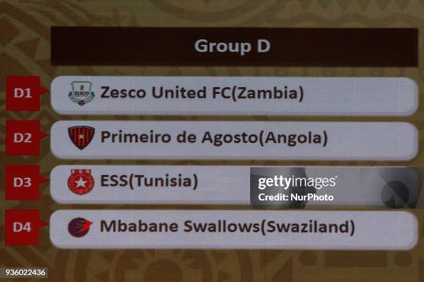 The draw of the group stage of Total CAF Champions League and 2nd 1/16th round of the Total CAF Confederation Cup conduct on Wednesday, 21 March 2018...