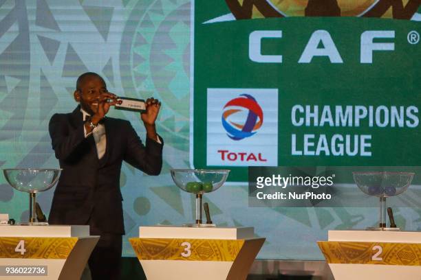 Angolan footballer and former player for el ahly Gilberto during The draw of the group stage of Total CAF Champions League and 2nd 1/16th round of...